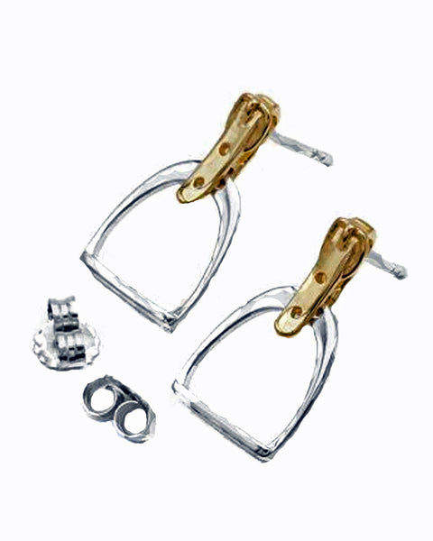 AWST International Two-Tone English Stirrup Earrings