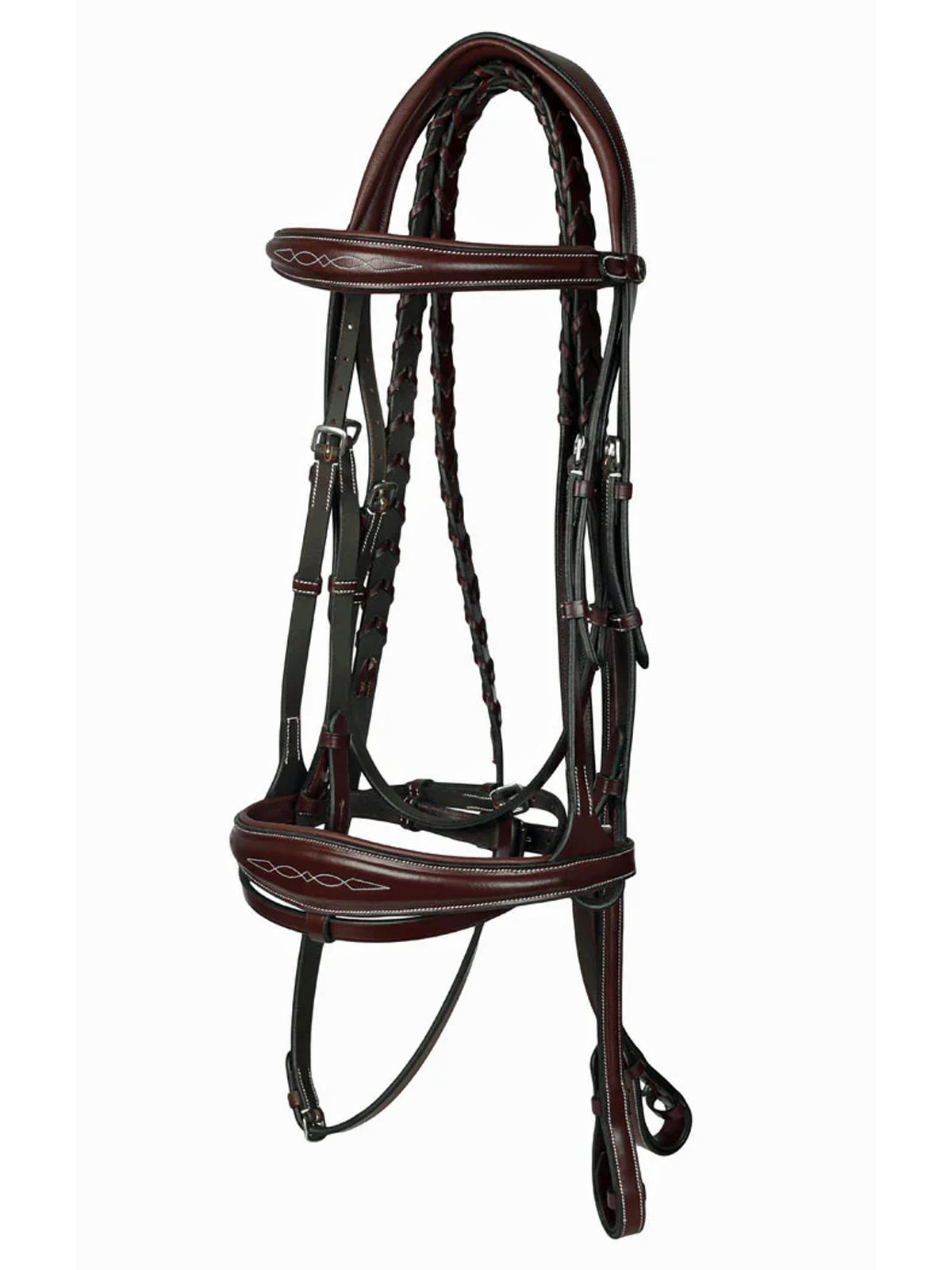 Henri de Rivel Jamaika Pro Anatomical Fancy Raised Wide Flash Noseband Bridle (Havana)