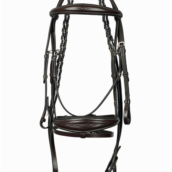 Henri de Rivel Jamaika Pro Anatomical Fancy Raised Wide Flash Noseband Bridle (Havana)