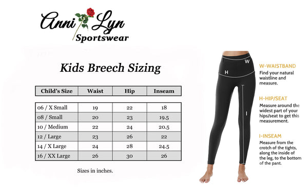Anni Lyn Sportswear Kid's Emelie Knee Patch Breech - Closeout!