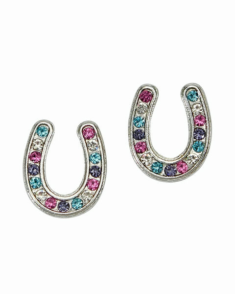 AWST International Horseshoes Earrings w/Colorful Cowboy Hat Box