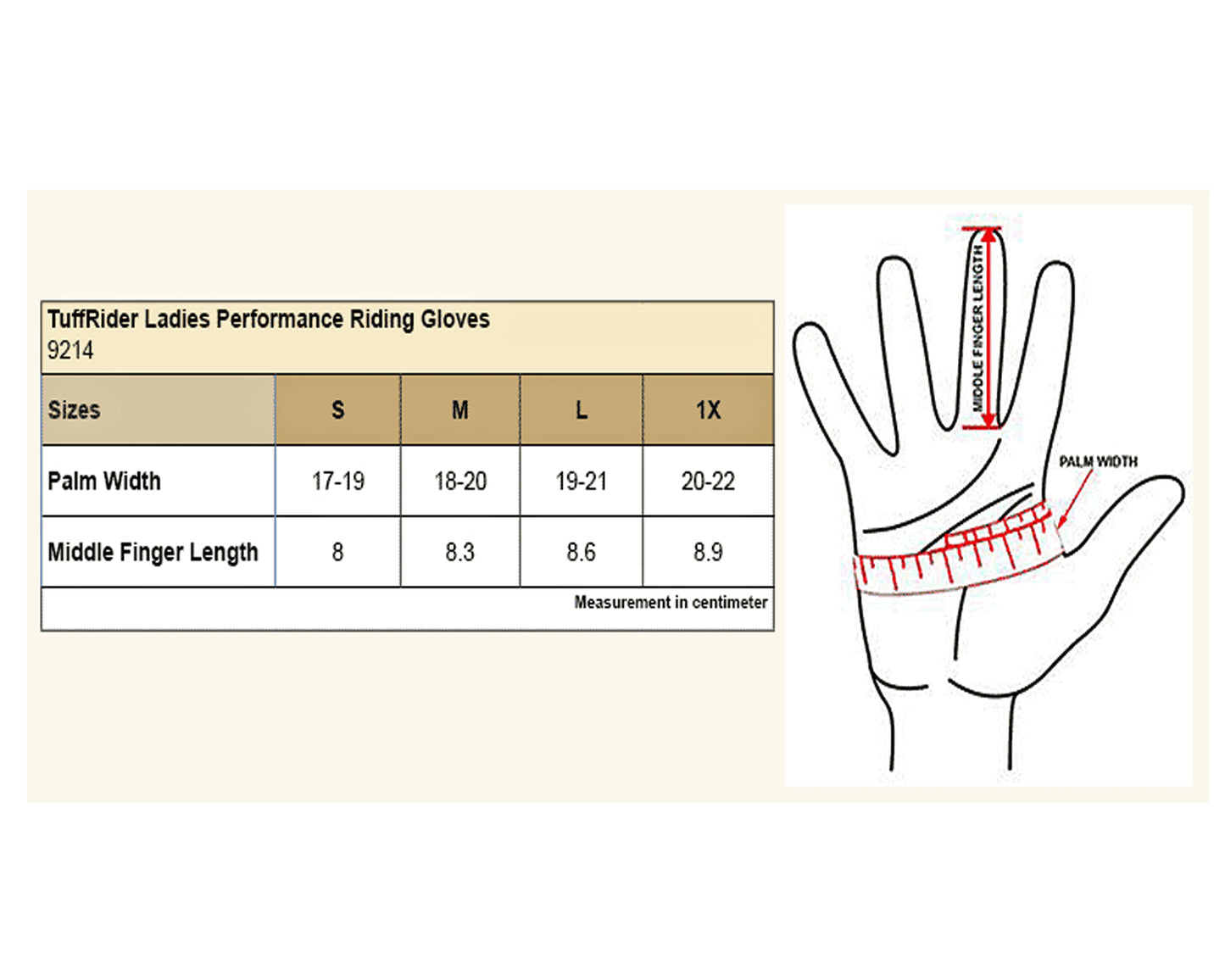 TuffRider Ladies Performance Riding Gloves