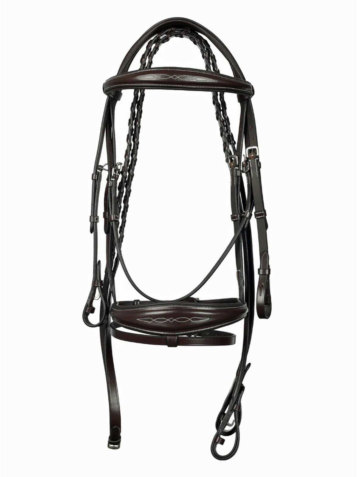 Henri de Rivel Jamaika Pro Anatomical Fancy Raised Wide Flash Noseband Bridle (Havana)