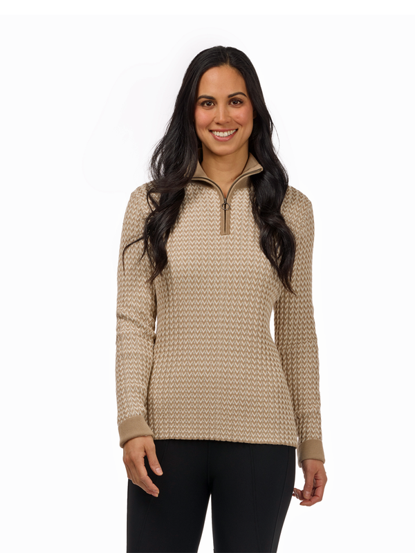 Kerrits Women's Quarter Zip Herringbone Sweater
