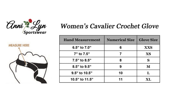 Anni Lyn Sportswear Women's Cavalier Crochet Glove - Closeout!