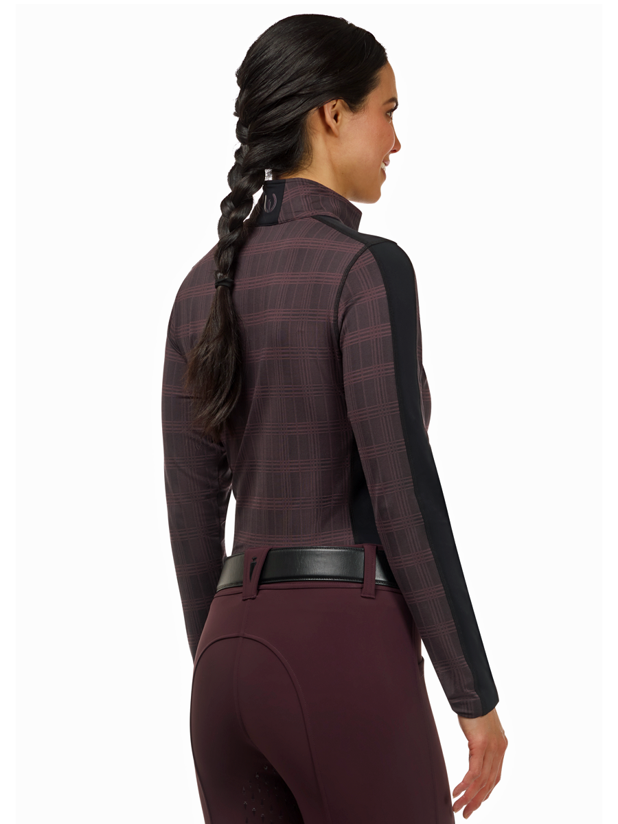 Kerrits Women's Stretch Plaid Quarter Zip Top Long Sleeve