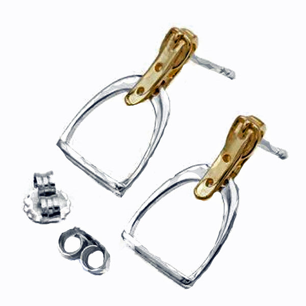 AWST International Two-Tone English Stirrup Earrings