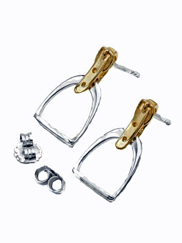 AWST International Two-Tone English Stirrup Earrings