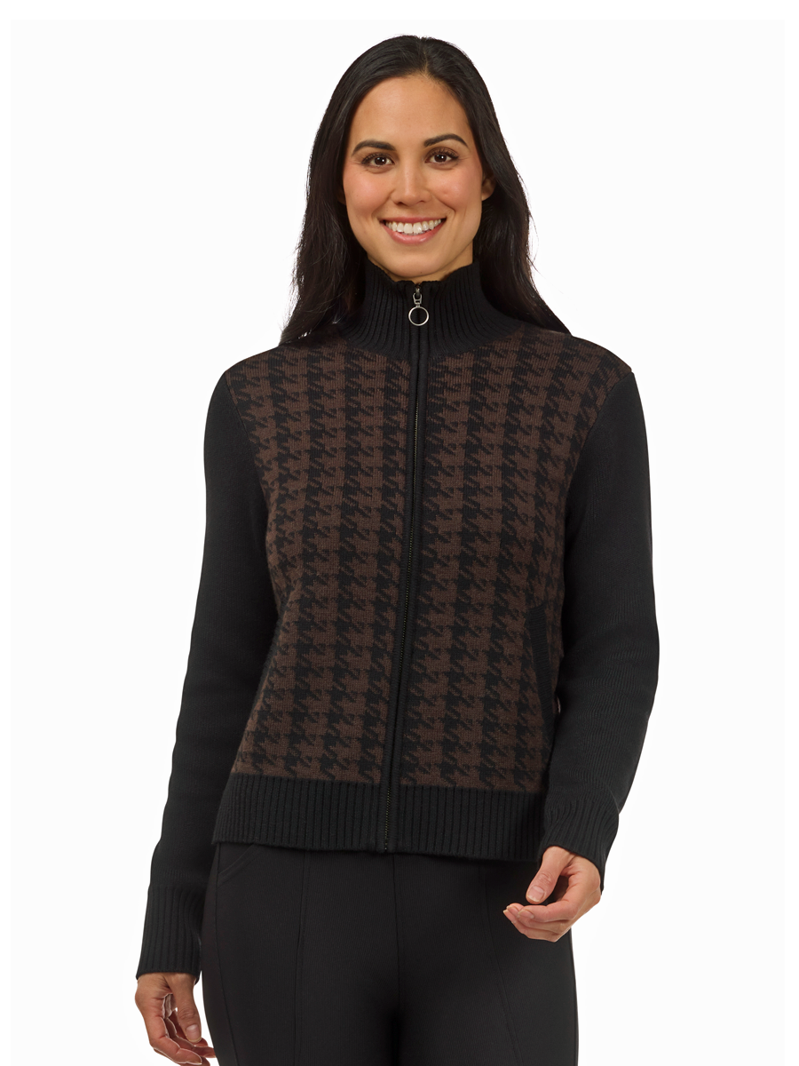 Kerrits Women's EQ Houndstooth Full Zip Sweater