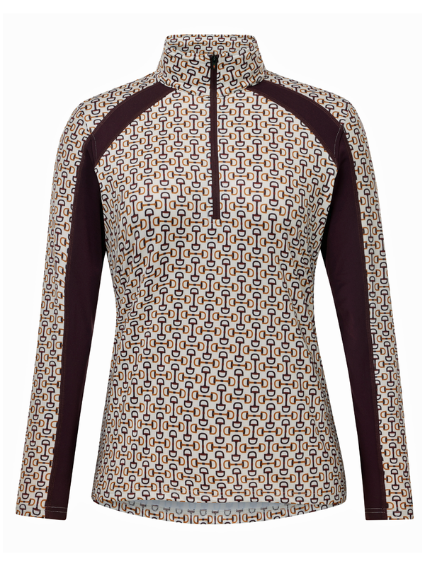 Kerrits Women's First Level Quarter Zip Stretch Fleece Tech Top - Print