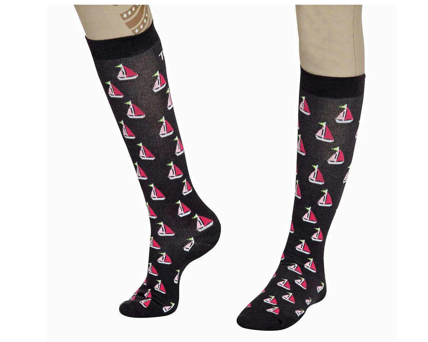 TuffRider Ladies Flamingo/Boat/Horse Knee Hi Socks - 3 Pack