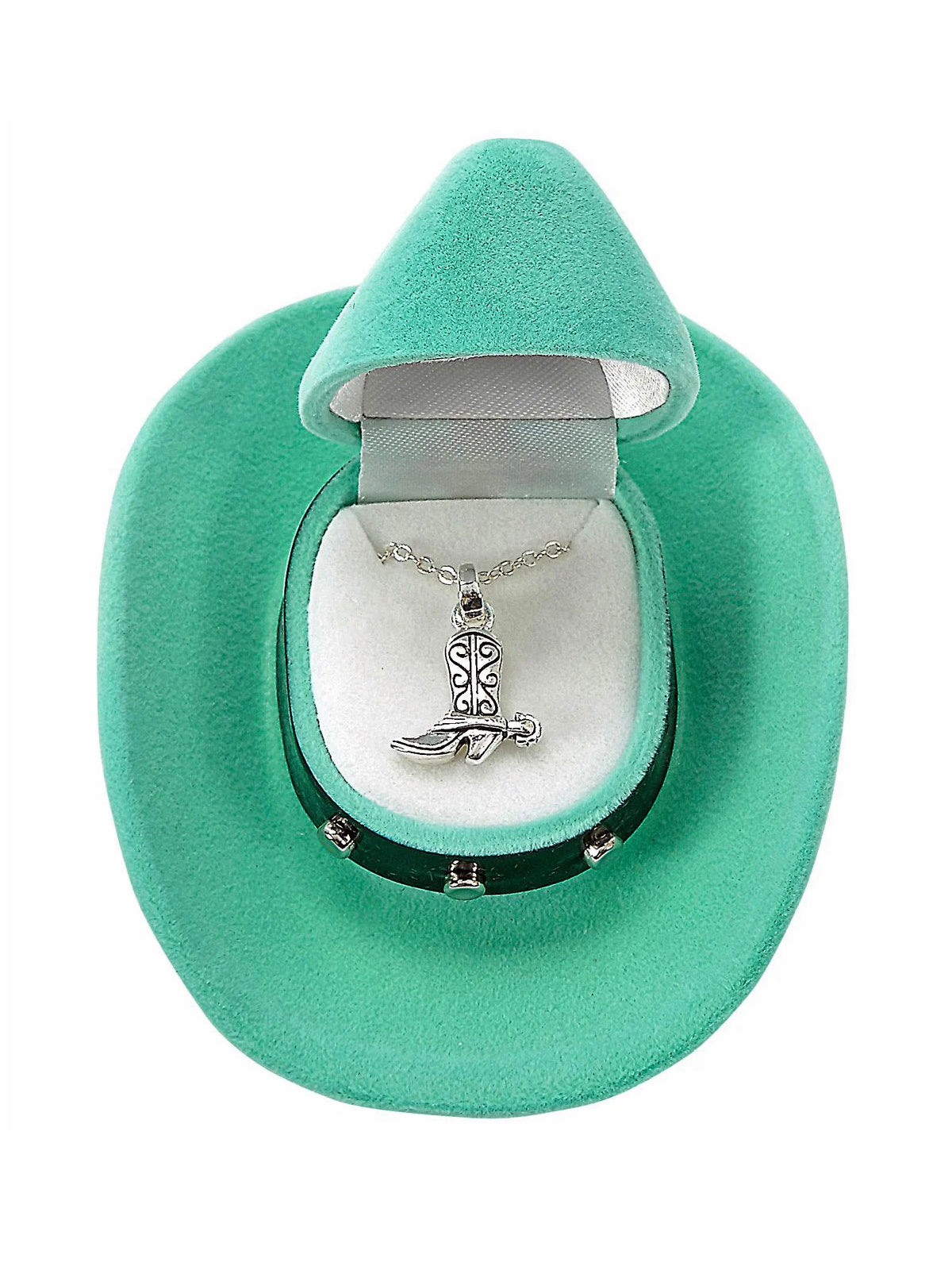 AWST International Cowboy Boot Necklace w/Colorful Cowboy Hat Gift Box