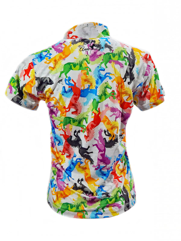 Anni Lyn Sportswear Women's ProAire Printed Short Sleeve Shirt