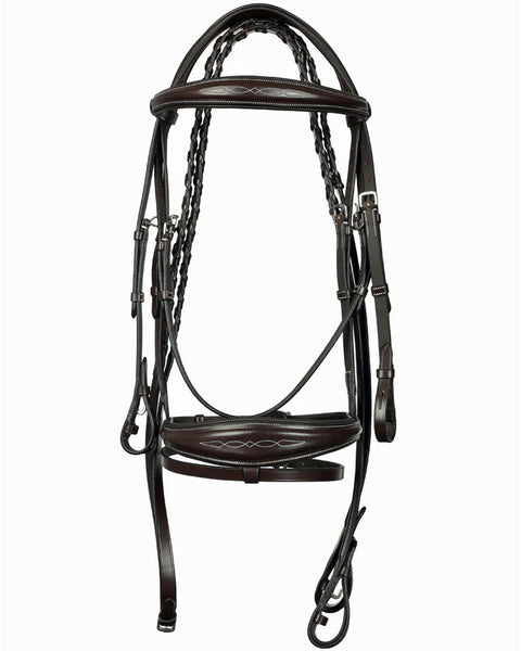 Henri de Rivel Jamaika Pro Anatomical Fancy Raised Wide Flash Noseband Bridle (Havana)