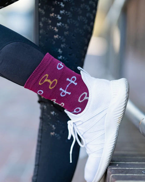 AWST International "Lila" Snaffle Bits Crew Socks- 6 Pack