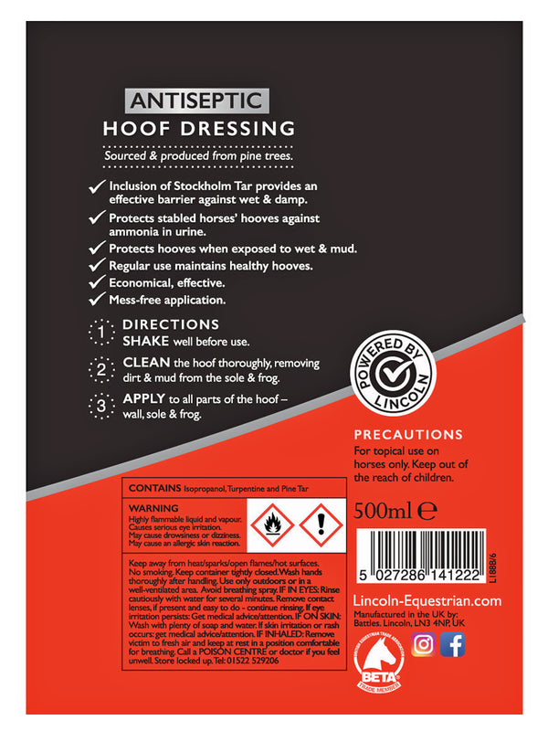 Lincoln Horse Care Pine Tar Spray (500ml Spray Bottle)