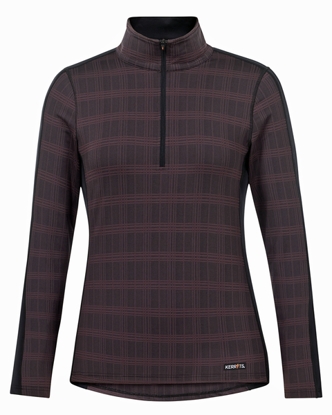 Kerrits Women's Stretch Plaid Quarter Zip Top Long Sleeve