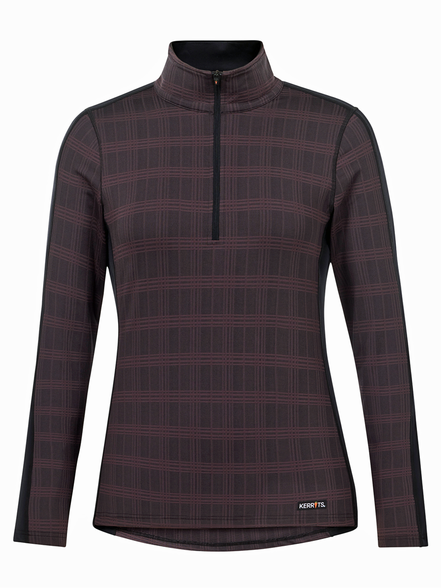 Kerrits Women's Stretch Plaid Quarter Zip Top Long Sleeve