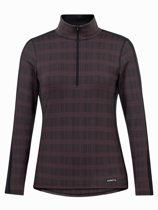 Kerrits Women's Stretch Plaid Quarter Zip Top Long Sleeve