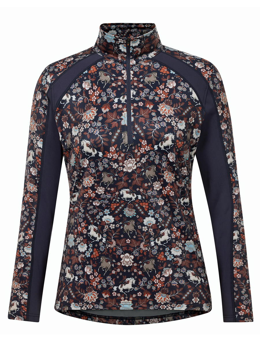 Kerrits Women's First Level Quarter Zip Stretch Fleece Tech Top - Print
