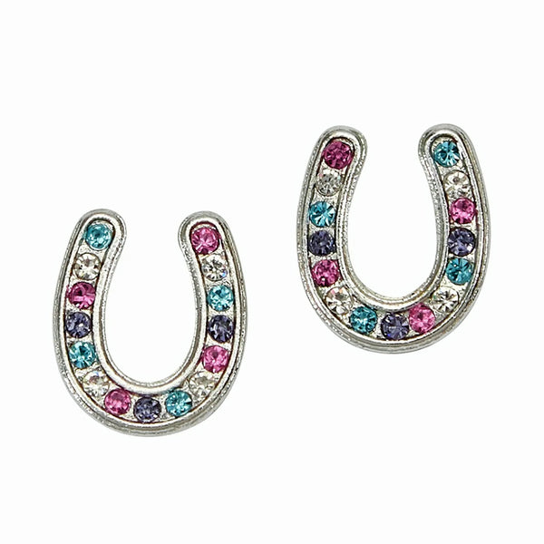 AWST International Horseshoes Earrings w/Colorful Cowboy Hat Box