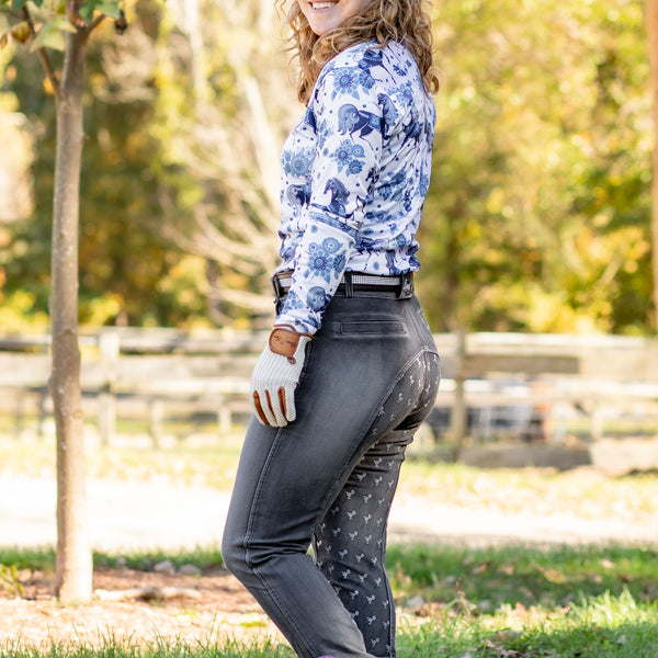 Anni Lyn Sportswear Women's Stretch Denim Full Seat Breech