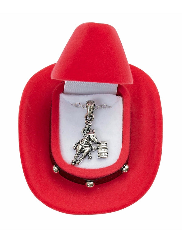 AWST International Barrel Racer Necklace w/Colorful Cowboy Hat Gift Box