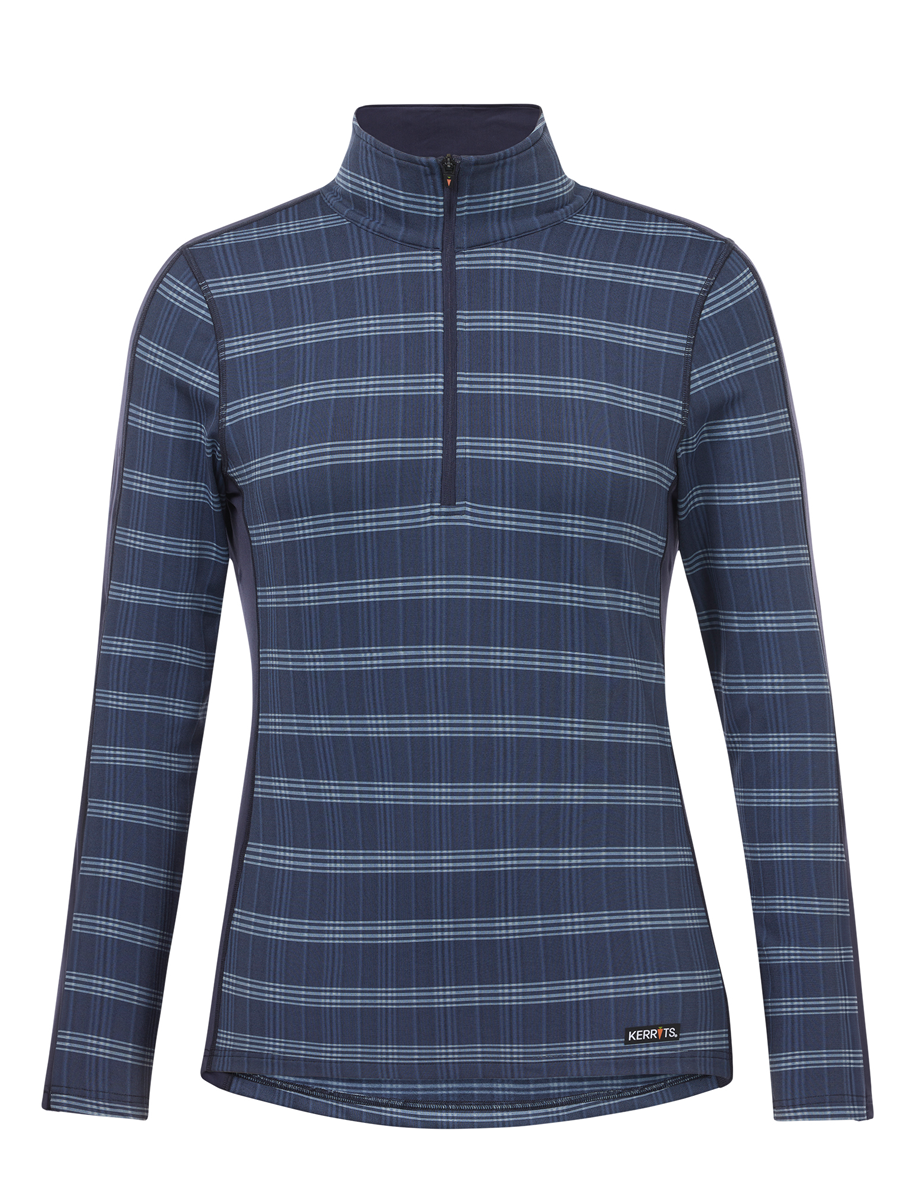 Kerrits Women's Stretch Plaid Quarter Zip Top Long Sleeve