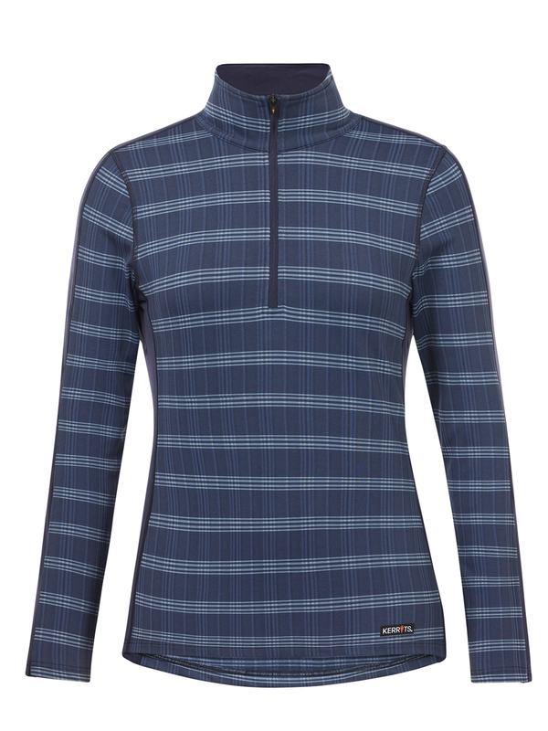 Kerrits Women's Stretch Plaid Quarter Zip Top Long Sleeve