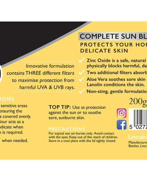 Lincoln Horse Care UV Sunblock Cream (200g)