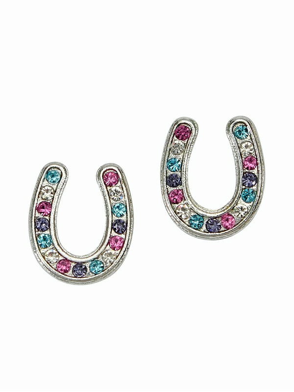 AWST International Horseshoes Earrings w/Colorful Cowboy Hat Box