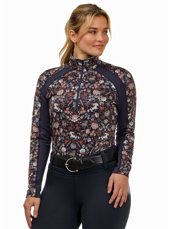 Kerrits Women's First Level Quarter Zip Stretch Fleece Tech Top - Print