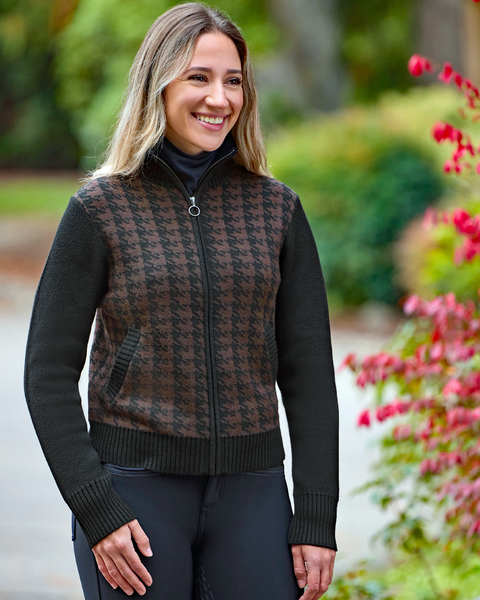 Kerrits Women's EQ Houndstooth Full Zip Sweater