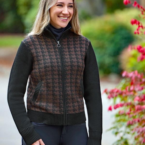 Kerrits Women's EQ Houndstooth Full Zip Sweater