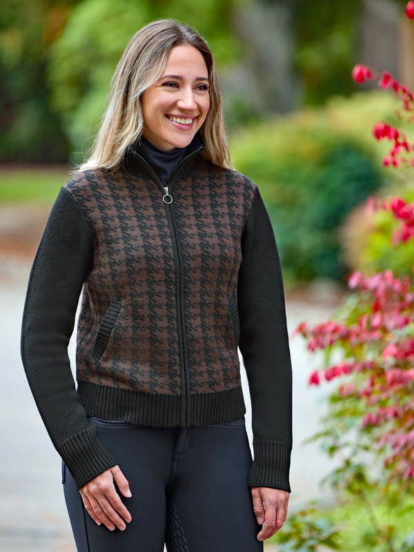 Kerrits Women's EQ Houndstooth Full Zip Sweater
