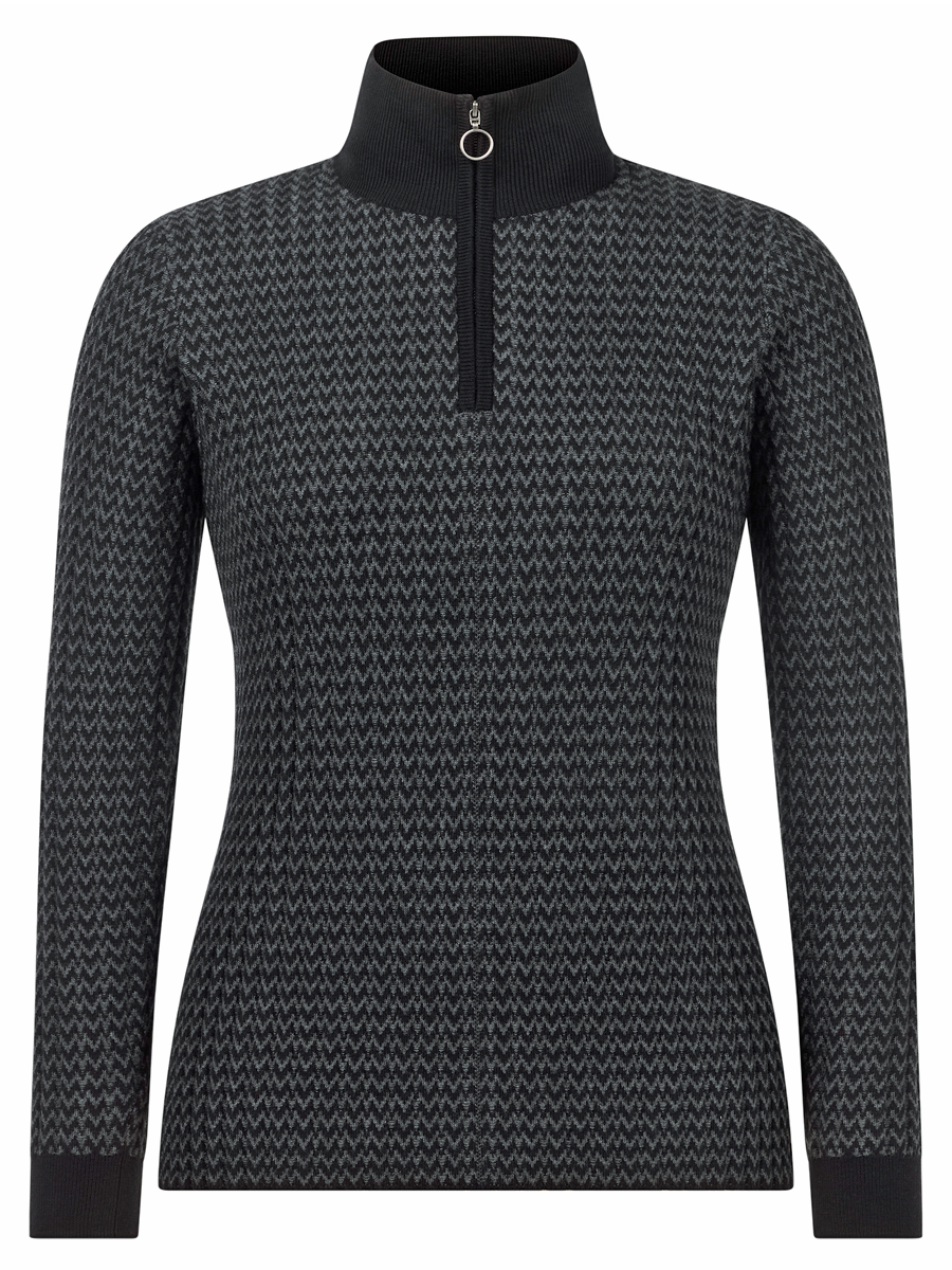 Kerrits Women's Quarter Zip Herringbone Sweater