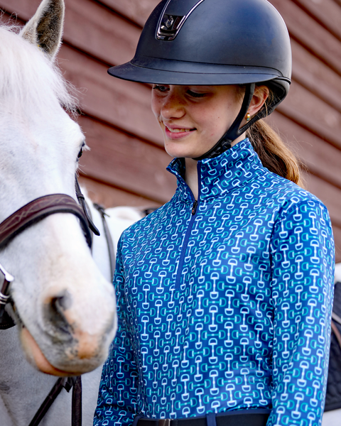Kerrits Kids First Level Quarter Zip Fleece Top - Prints