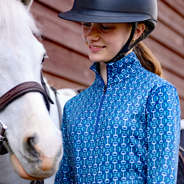 Kerrits Kids First Level Quarter Zip Fleece Top - Prints