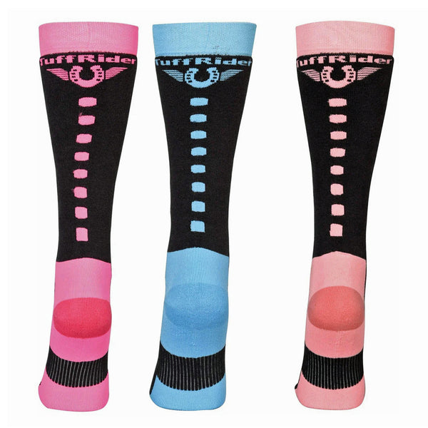 TuffRider Ladies Neon Winter Thermal Knee Hi Socks - 3 Pack