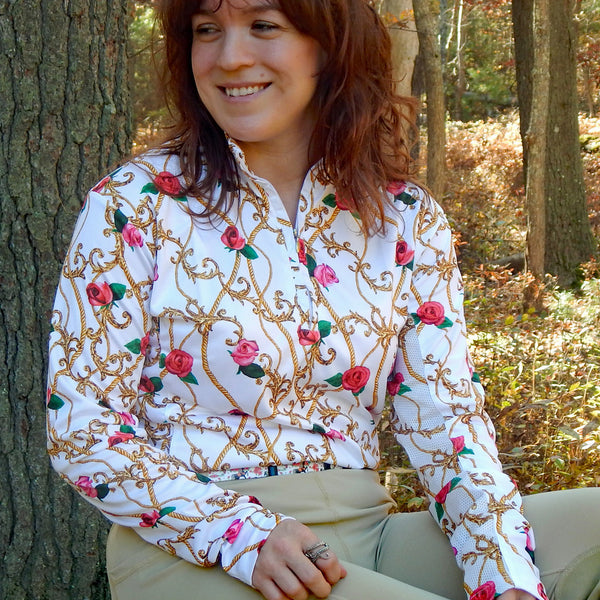 Anni Lyn Sportswear Women's Ventilated Long Sleeve Sun Shirt  - Rose Gold 2