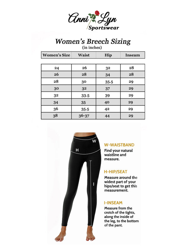 Anni Lyn Sportswear Women's Stretch Denim Full Seat Breech