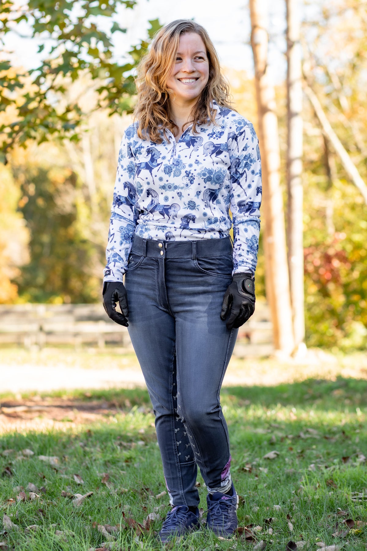 Anni Lyn Sportswear Women's Stretch Denim Full Seat Breech