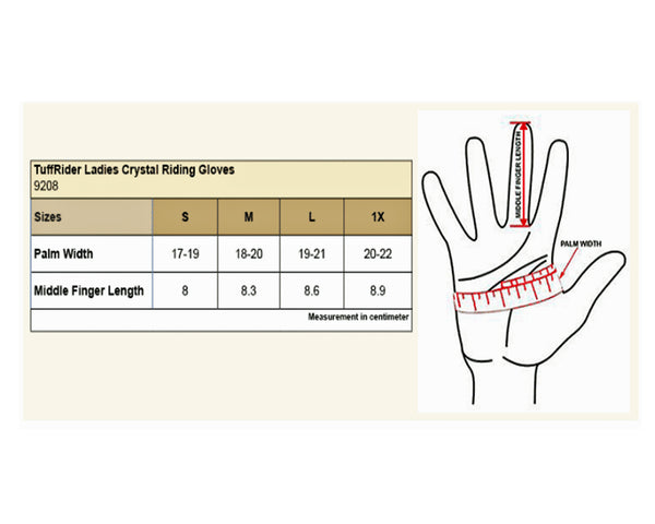 Equine Couture Ladies Crystal Riding Gloves - Closeout!