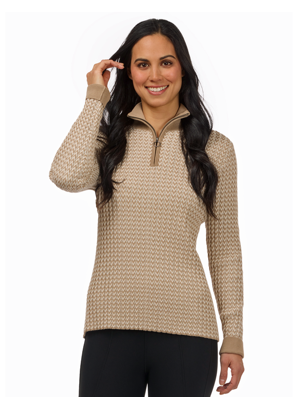 Kerrits Women's Quarter Zip Herringbone Sweater