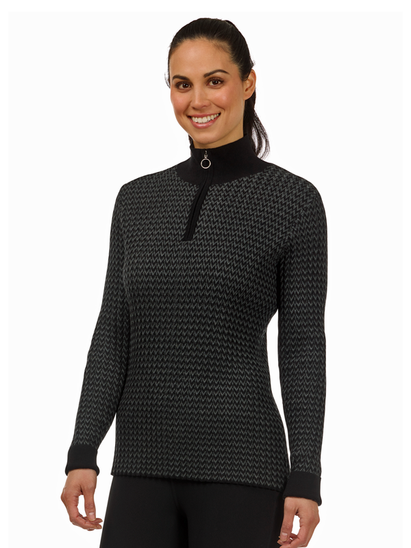 Kerrits Women's Quarter Zip Herringbone Sweater