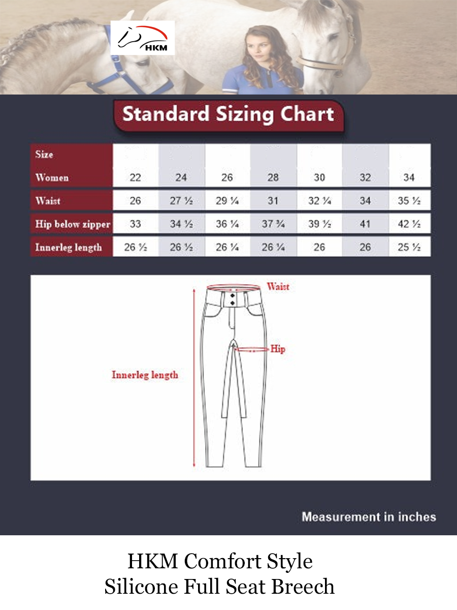 HKM Sports Comfort- Style Silicone Full Seat Riding Breeches