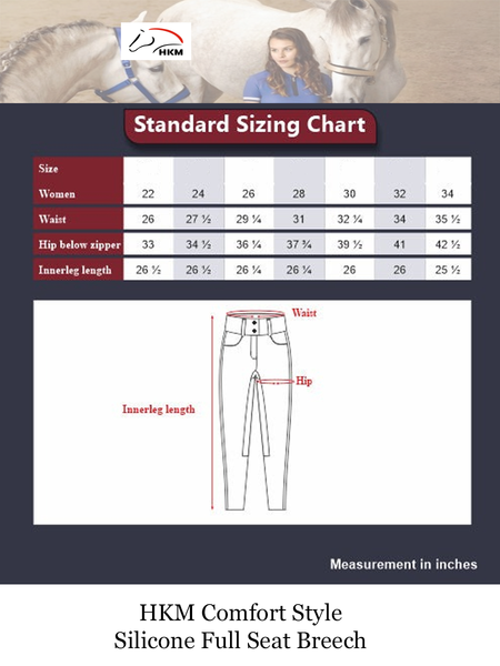 HKM Sports Comfort- Style Silicone Full Seat Riding Breeches