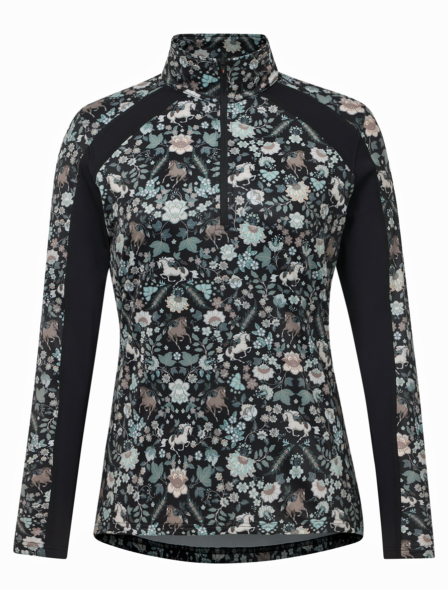 Kerrits Women's First Level Quarter Zip Stretch Fleece Tech Top - Print