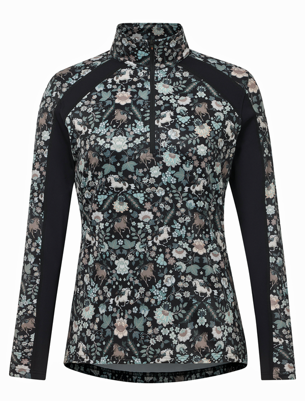 Kerrits Women's First Level Quarter Zip Stretch Fleece Tech Top - Print
