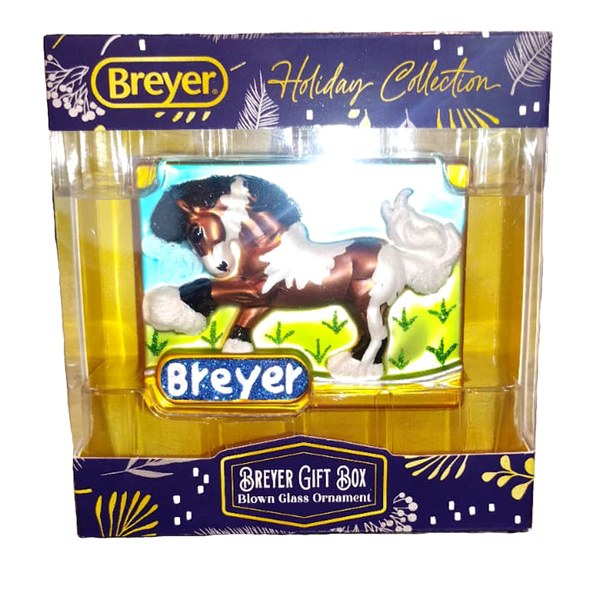 Breyer Horses - 2025 Holiday Ornament - Breyer Gift Box Glass Ornament
